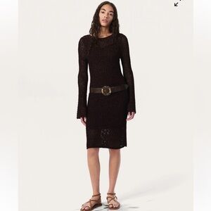 Rag & Bone Ellie Knit Brown Mini Dress. NWT